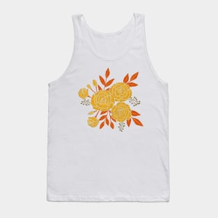 Delicate roses - Yellow on white background Tank Top